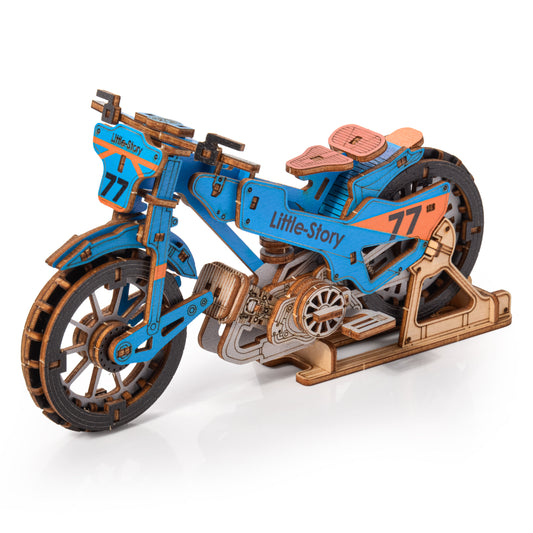 Drewniane Puzzle Model 3D - Motocykl Żużlowy