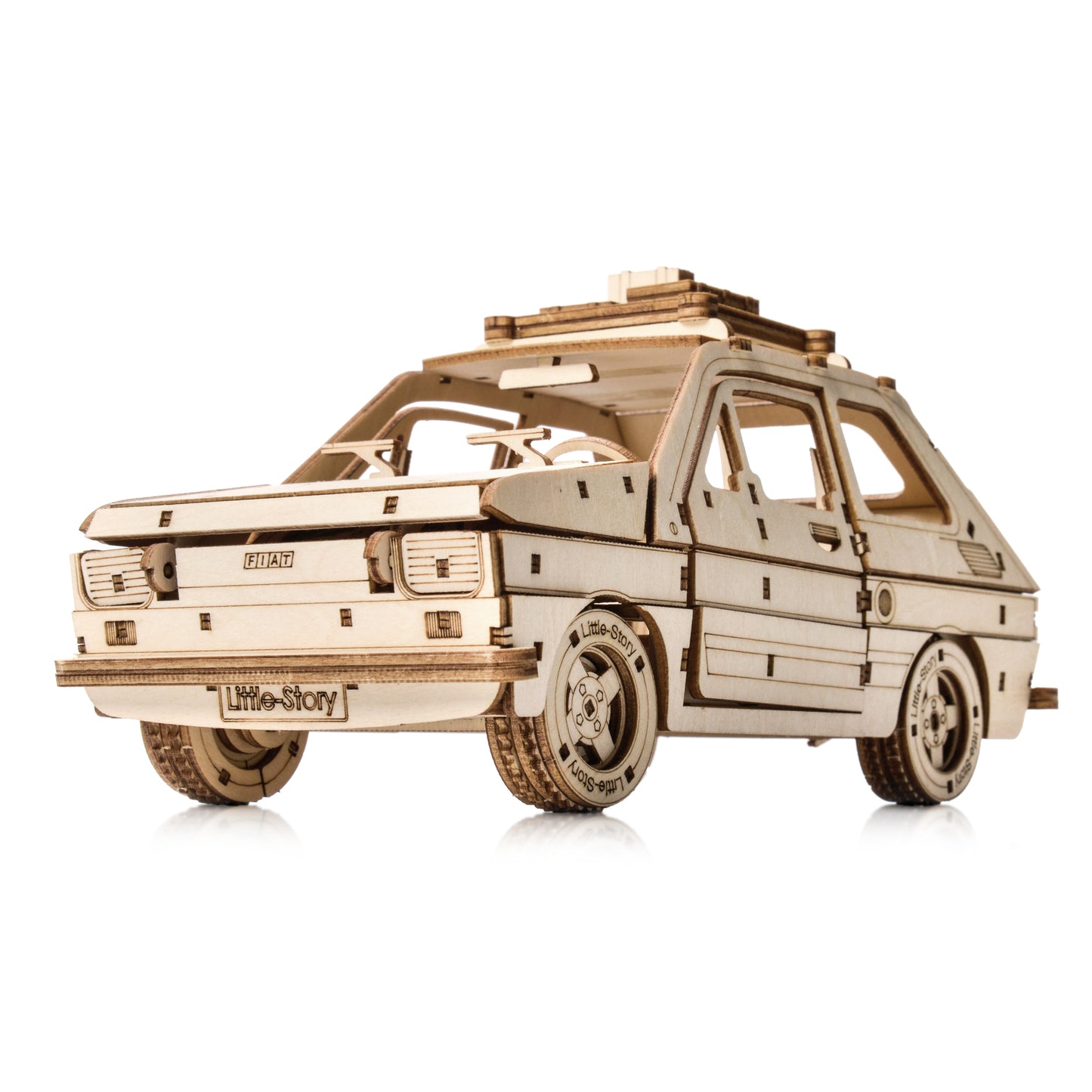 Drewniany model samochodu 3D – Fiat 126P