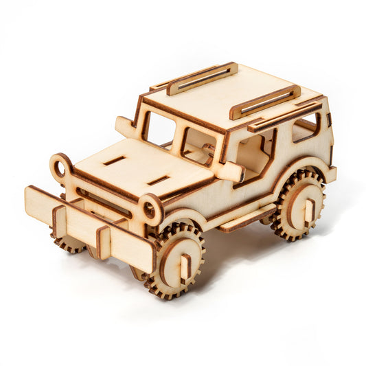 Mała historia Drewniany model 3D Puzzle - Jeep