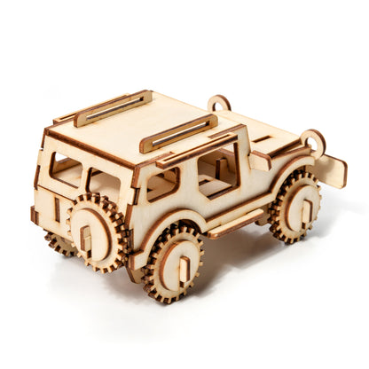 Mała historia Drewniany model 3D Puzzle - Jeep