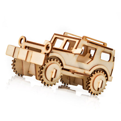 Mała historia Drewniany model 3D Puzzle - Jeep