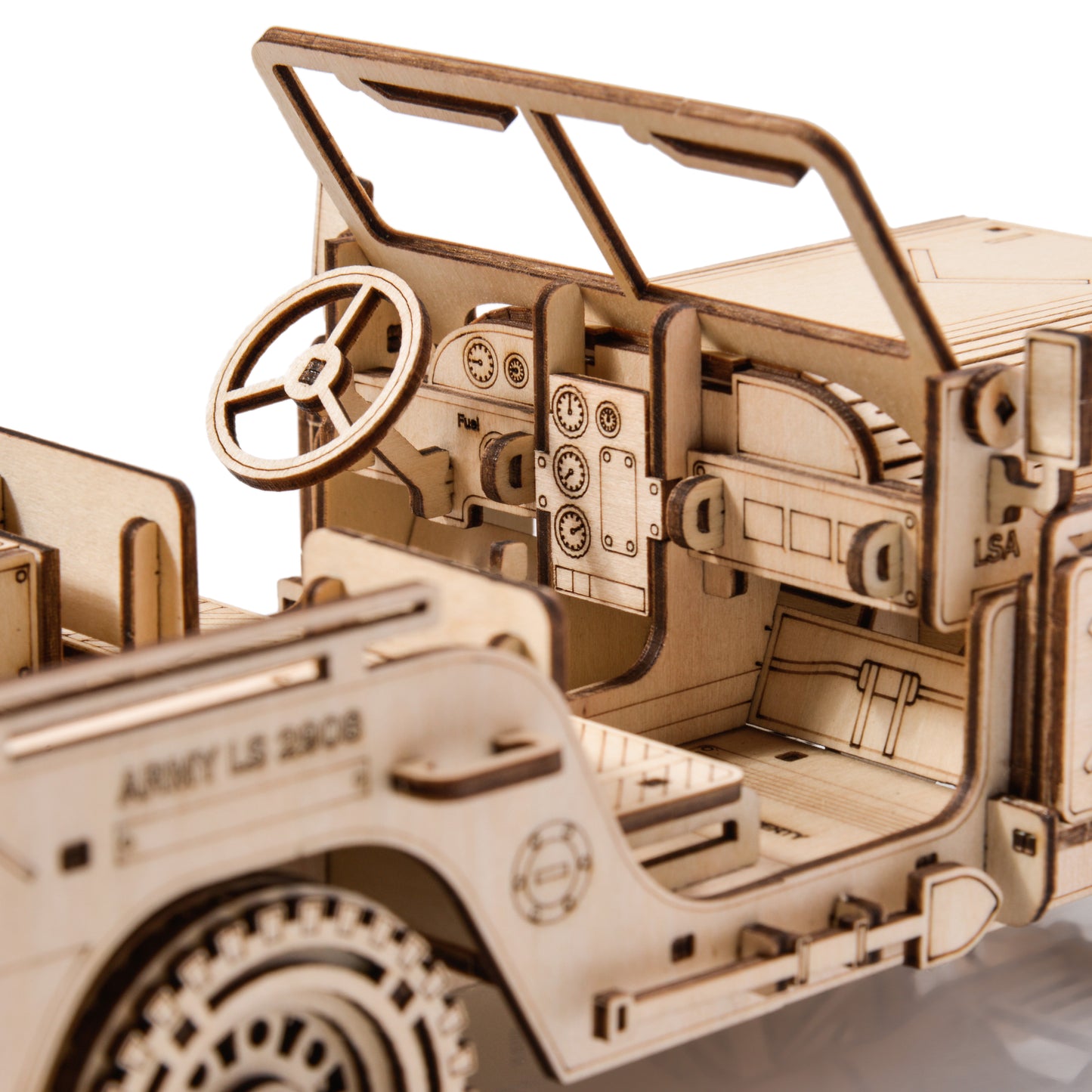 Drewniane Puzzle 3D – pojazd wojskowy