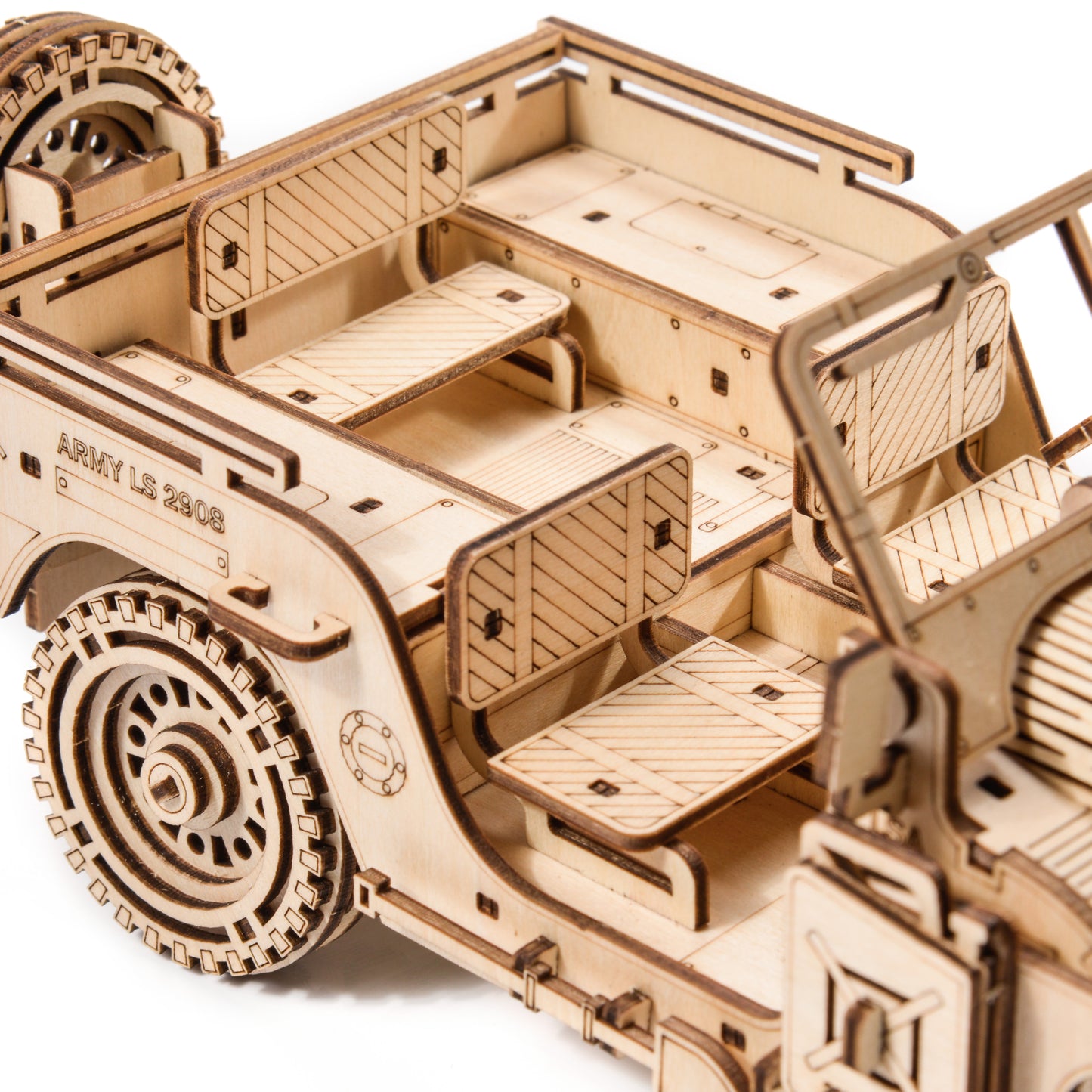 Drewniane Puzzle 3D – pojazd wojskowy