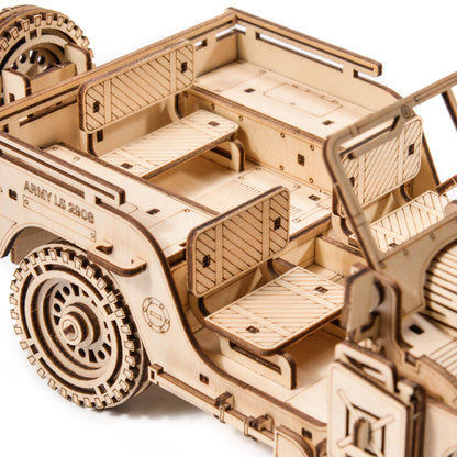 Drewniane Puzzle 3D – pojazd wojskowy