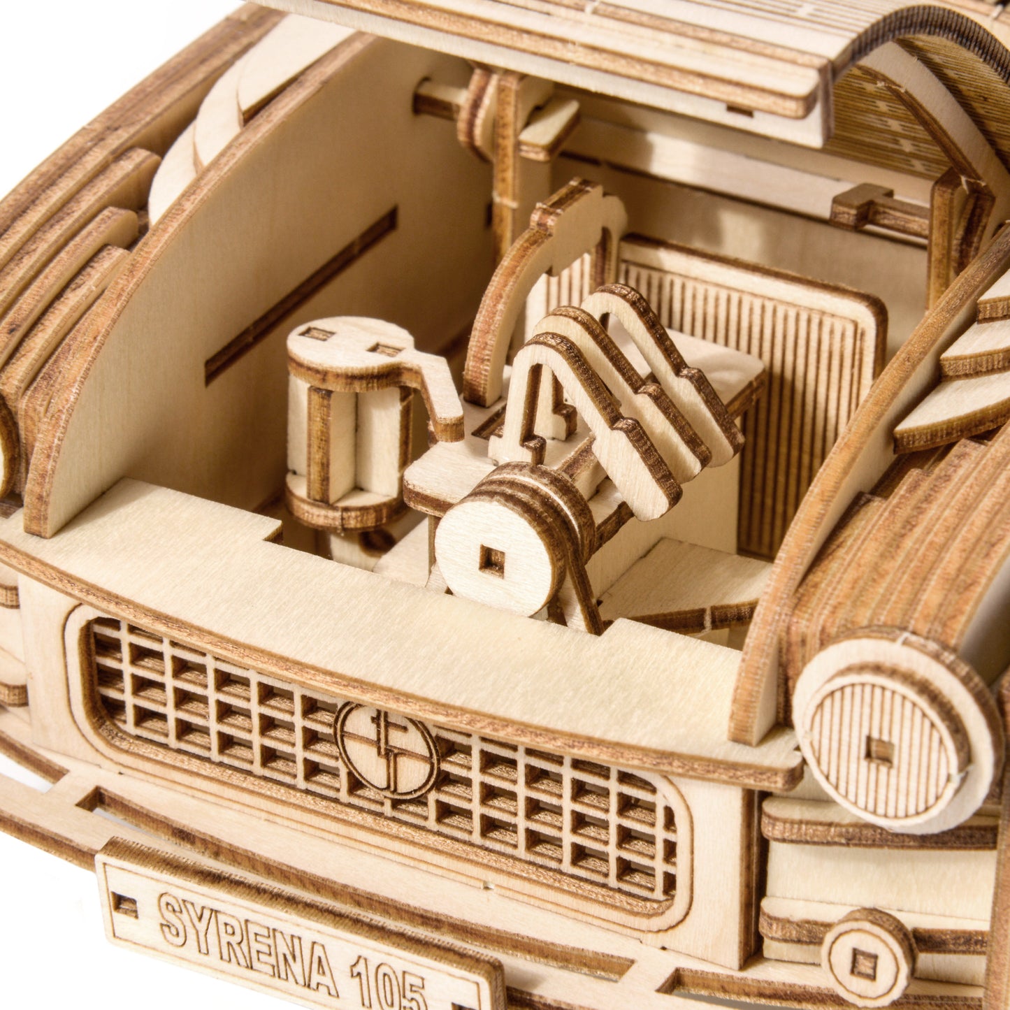 Drewniany model samochodu 3D – Syrena 105