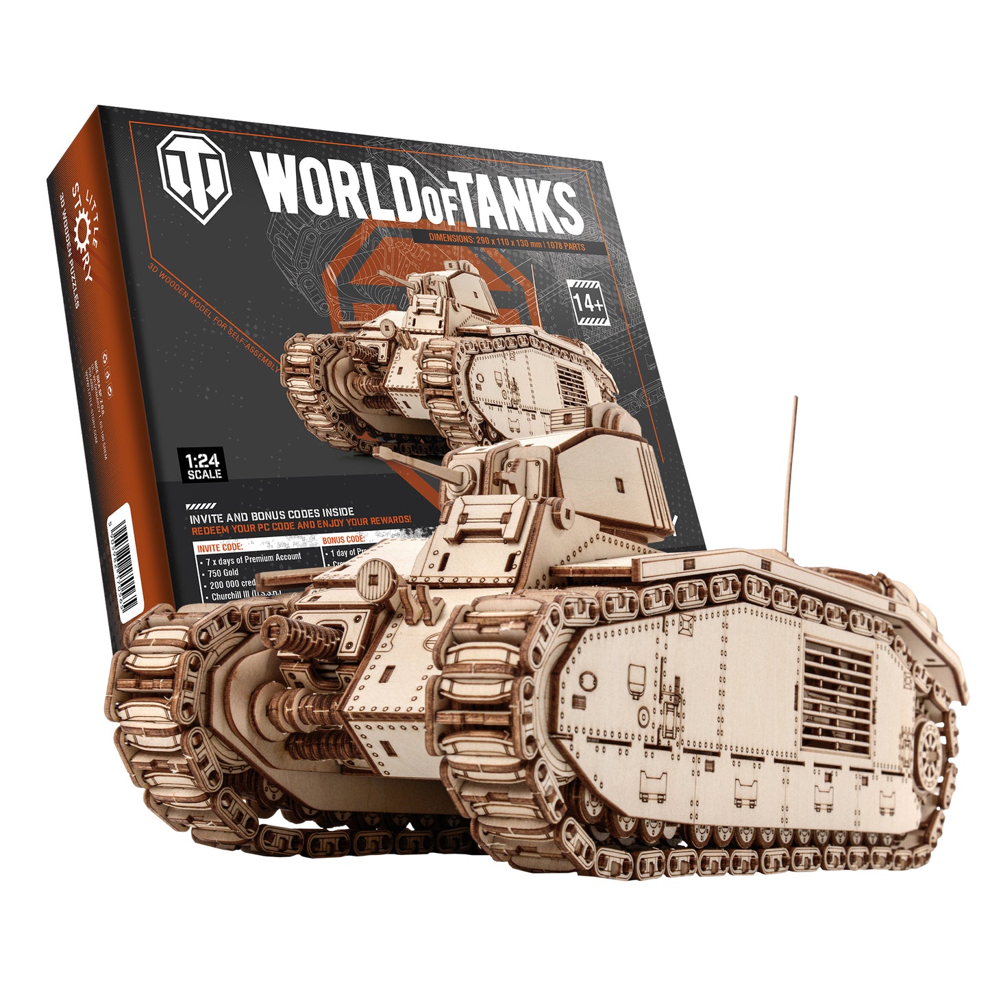Drewniane Puzzle Model 3D - Char B1