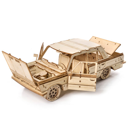 Drewniany model samochodu 3D – Fiat 125p