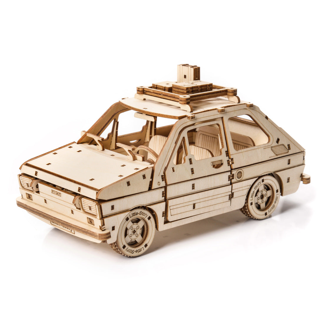 Drewniany model samochodu 3D – Fiat 126P