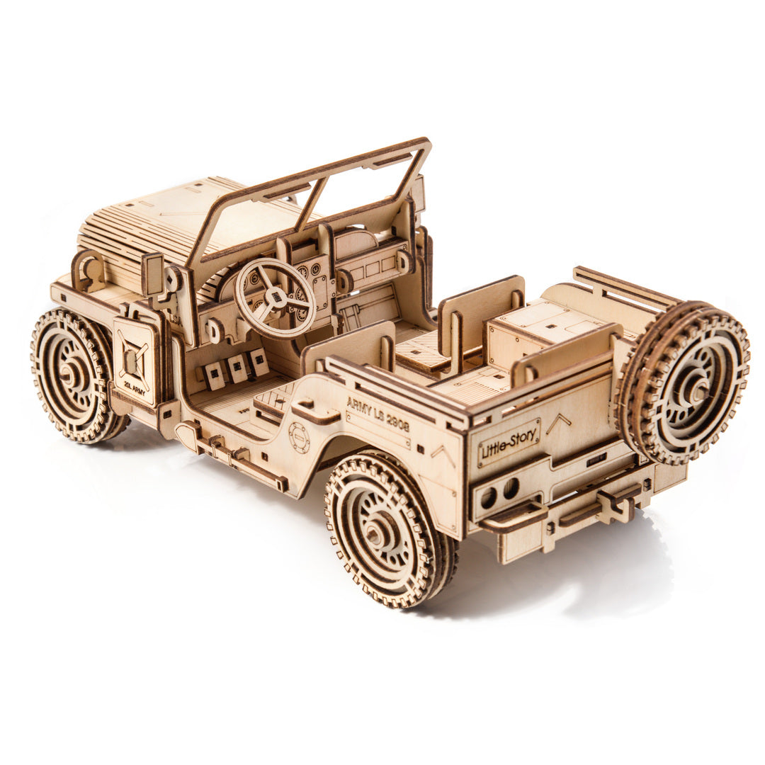 Drewniane Puzzle 3D – pojazd wojskowy