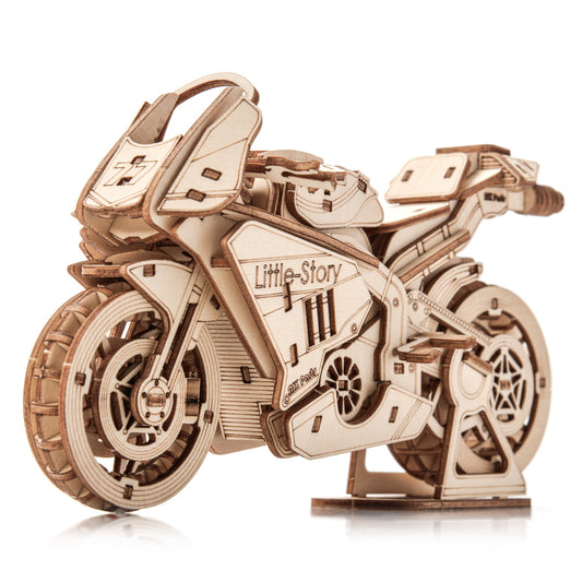 Drewniane Puzzle Model 3D - Motocykl Grand Prix