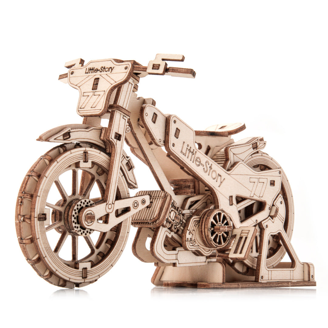  Drewniane Puzzle Model 3D - Motocykl Żużlowy