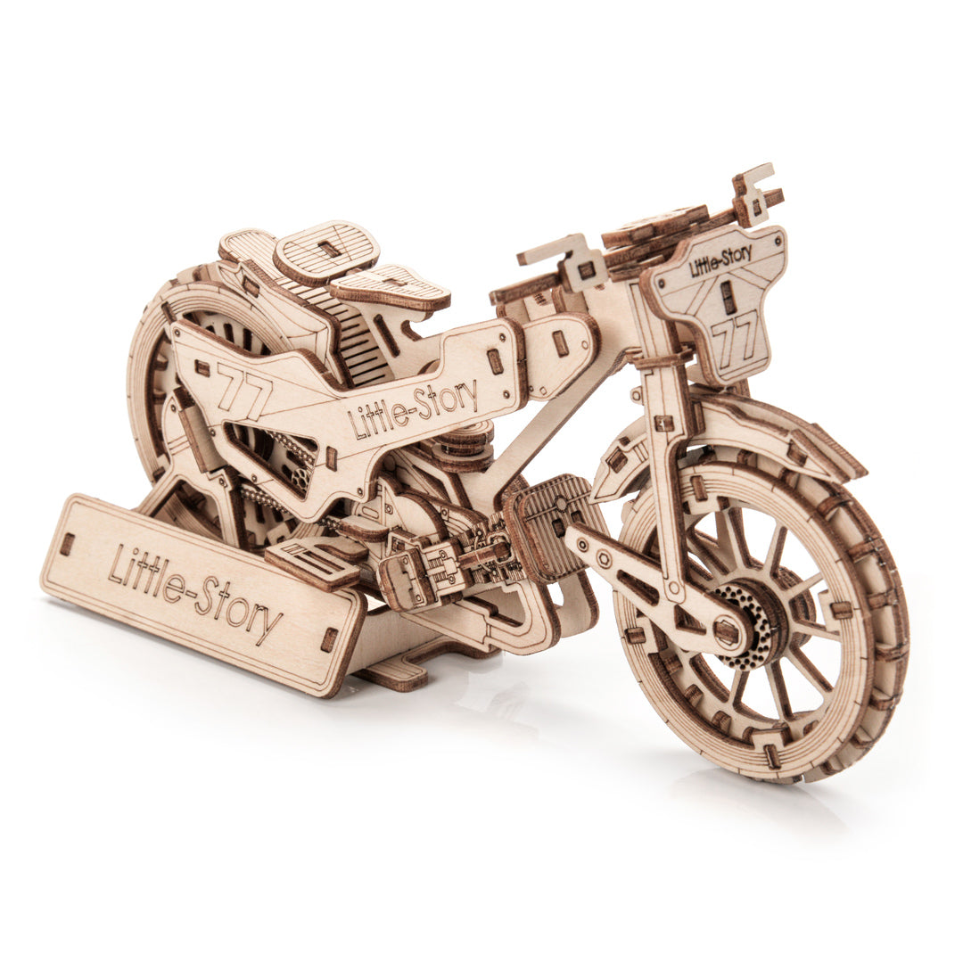  Drewniane Puzzle Model 3D - Motocykl Żużlowy