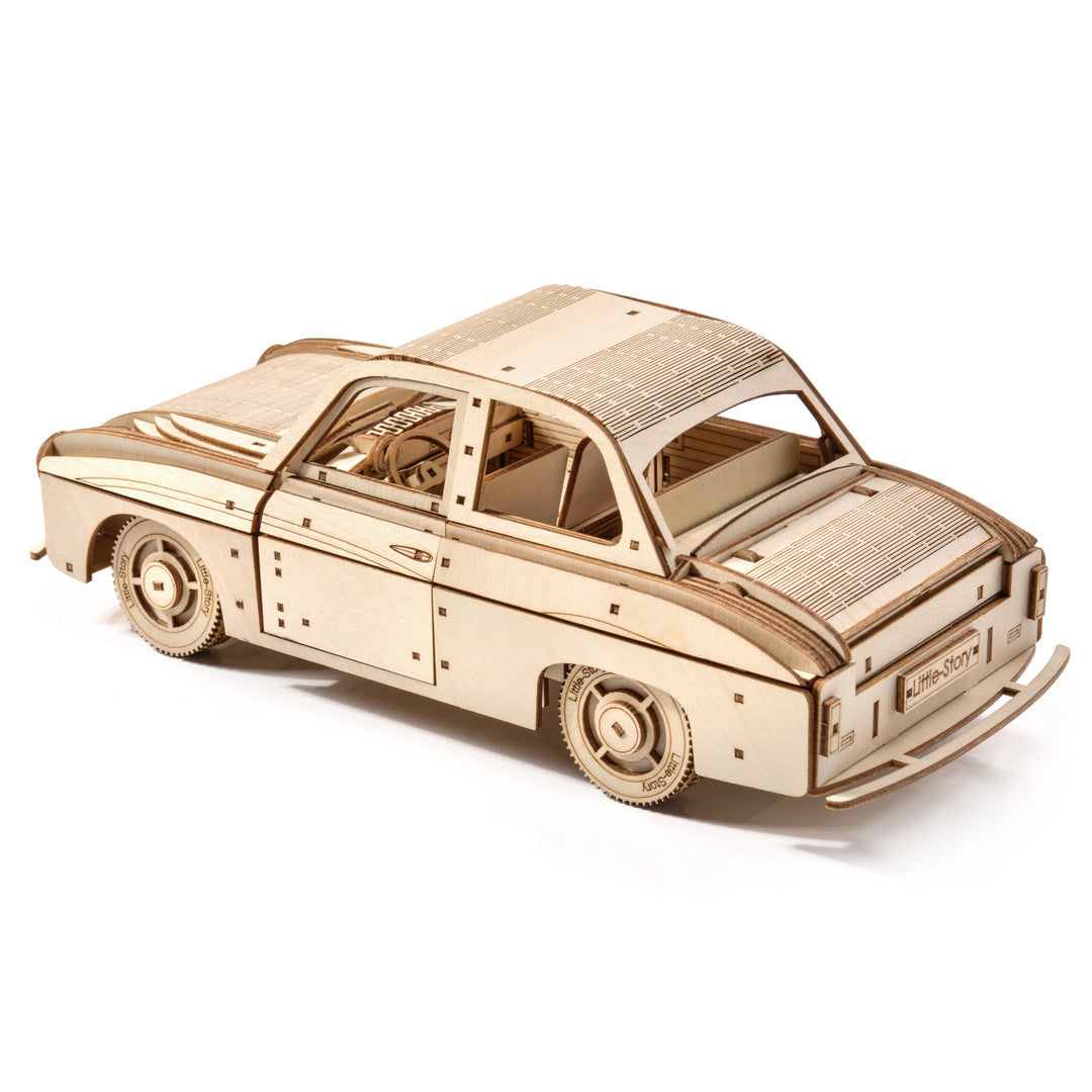 Drewniany model samochodu 3D – Syrena 105