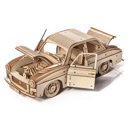 Drewniany model samochodu 3D – Syrena 105
