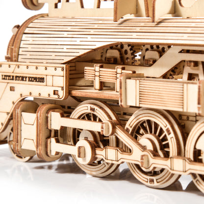 Drewniane Puzzle 3D – Lokomotywa parowa