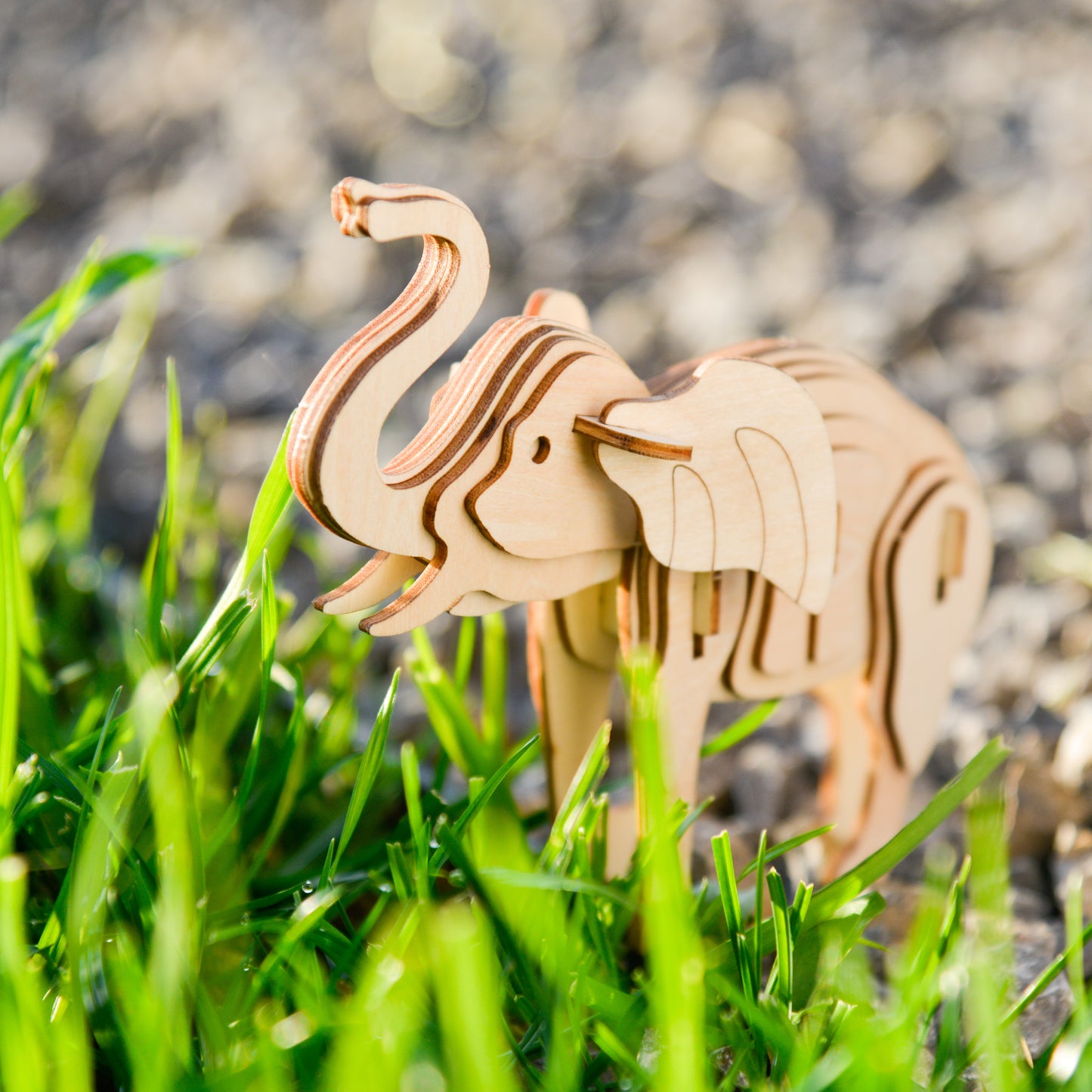 Mała historia Drewniany model 3D Puzzle - Słoń