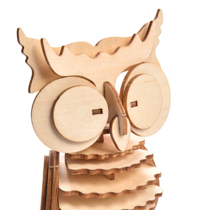 Mała Historia Drewniany Model Puzzle 3D - Sowa