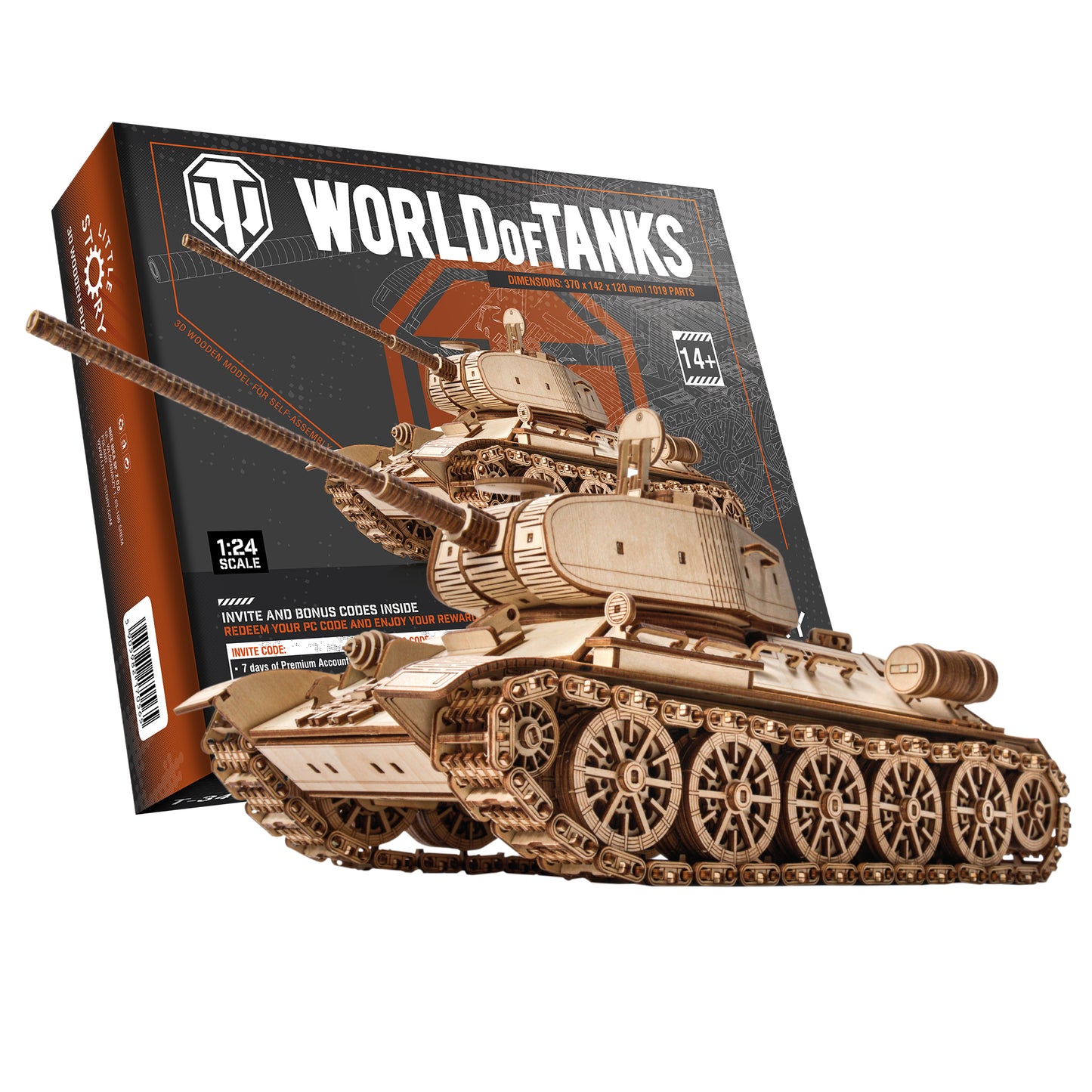 Drewniana układanka 3D model - Czołg T-34-85
